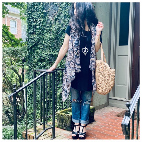 ✨LAST ONE✨Floral print open waterfall vest - Picture 5 of 11